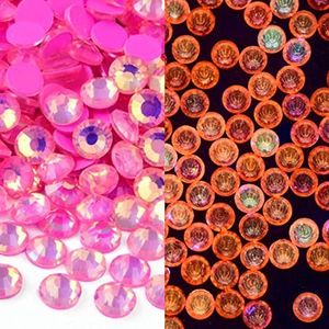 Glitter Lichtgevende Opaal Niet Strass Kristallen Nagels Strass voor Dress Nail Charms Nail Art Diamond-Dk.Pink Opal,SS6-1440pcs