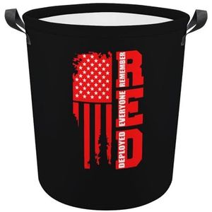 R.E.D Remember Everyone Deployed Red Friday 4 Wasmand Opvouwbare Waszak Grote Opbergmanden met Duurzaam Handvat