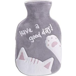 Aeromdale Heet Water Fles met Cover Hebben A Good Day 350 ml Rubber Hot Water Bag voor Pijnverlichting Hand Voeten Warmer Cadeau voor Vrouwen Meisjes - # D - 1 Pc