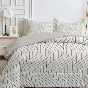 Qiwagu - Dekbed - Zwart - 220 x 240 cm - Omkeerbaar - Wasbaar - 200 g/m²