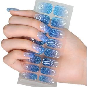 Blad semi-uitgeharde gels nagels polish strips zelfklevende gels nagels kunststickers blijvende gels nagels wrap stickers nagels stickers semi-uitgeharde gels nagels stickers voor tenen wit met uv