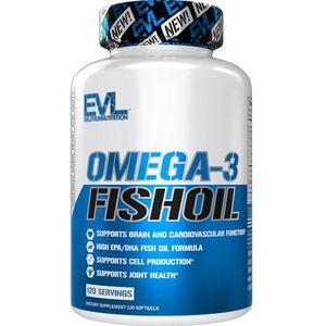 Evlution Nutrition Omega 3 visolie 1250mg, RICHTIG AAN EPA 450mg + DHA 300mg drievoudige sterkere capsules (120 pillen)