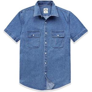 Dubinik® denim overhemd heren denim korte mouw western normale pasvorm casual overhemden
