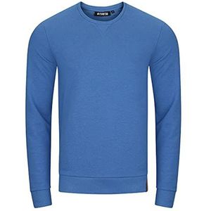 riverso Heren pullover RIVPhillip sweatshirt basic ronde hals sweater trui lange mouwen regular fit effen zwart rood blauw bruin groen grijs S M L XL XXL 3XL 4XL 5XL, Middle Blue (19300), M