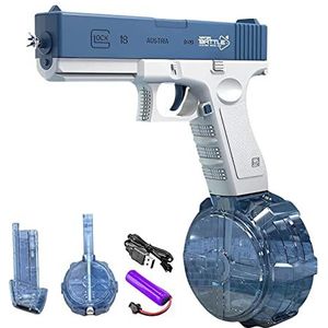 SENRN Elektrisch waterpistool voor kinderen en volwassenen, waterpistool, kunststof waterschietspeelgoed, tot 32 voet, automatische spuitpistolen met één knop 434cc + 58cc waterpistool voor games