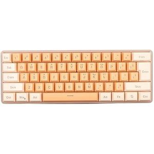 Minitoetsenbord, Klein Gamingtoetsenbord Bedraad Gamingtoetsenbord RGB 61-toetsentoetsenbord Geïmiteerd Mechanische Techniek Compact voor Gamertypisten (Geel oranje)