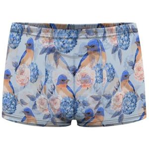 Vintage Bloemen En Vogels Heren Boxer Slips Sexy Shorts Mesh Boxers Ondergoed Ademend Onderbroek Thong
