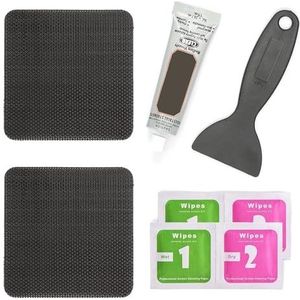 szutfidy Trampoline Schade Reparatieset Gat Patch 1 Set 4x4 inch met Schraper Lijm Waterdichte Cover Vierkante Zwarte Patches voor Gemakkelijk Duurzaam A