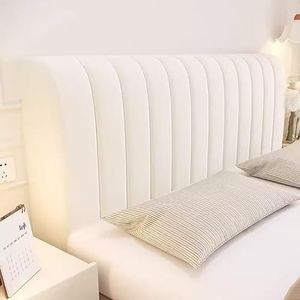Hoofdbord Covers/Slipcover voor Single/King/Double Bed Hoofdbord Slipcover 120/150/180cm OFF-White Light Grey Pink Stretch Meubelbeschermende Stofdichte hoes voor bedden Hout. (Color : P, Size : 160