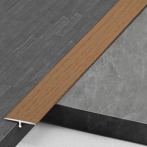 Floor Transition Strip Flooring Edge Trim, T Aluminum Gap/Gap Cover Strip Wood Grain Finishes,Floor Transition Strip,Wood to Tile,Laminate to Carpet,Concrete to Vinyl,1 Inch Width (Color : Deep Coffe