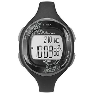 Timex Health Tracker unisex polshorloge T5K486F7 kwarts digitale armband kunsthars zwart, zwart.