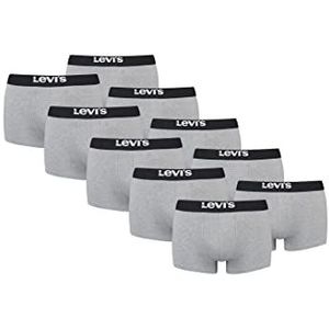 Levis Solid Basic Trunk Boxershorts voor heren, 10 stuks, grijs (middle grey melange), L