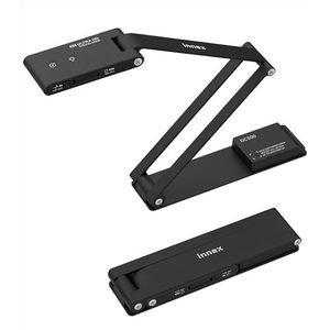 Innex DC500 13MP 4K USB-documentcamera, webcam en scanner, 3-in-1, 13MP, ruisonderdrukkende microfoon, dubbele autofocus, automatische flip, ingebouwde LED-lamp, OCR, Win, Mac, Chromebook