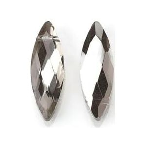 10 stks Marquise Vorm Kraal 10x30mm Glas Ovale Natuursteen Kralen voor DIY Sieraden Maken Earing Naaien Accessoires - Transparant Grijs
