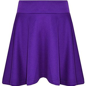 A2Z 4 Kids Meisjes Rokken Kinderen School Mode - Plain Skater Skirt Purple 5-6