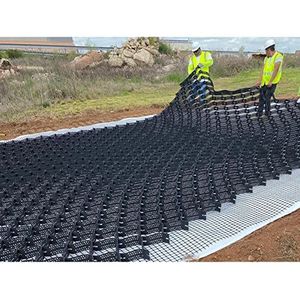 Gravel/Grass Grid Paver Pad Base Mat voor Kas Deck Turf Gazon Shed Tuin, Heavy Duty Geo Ground Grid Bodem Stabilisator, 2m/3m/4m/5m/6m/7m/8m/9m/10m lang (maat : 2m x 10m (6.5ft x 33ft))