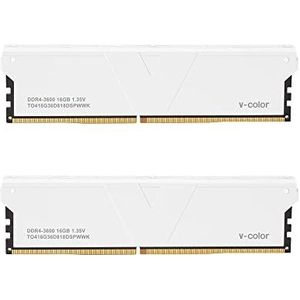 V-Color Skywalker Plus DDR4 32 GB (16 GBx2) 3600 MHz (PC4-28800) CL18 Gaming Desktop Ram Geheugen Hynix IC Dual Rank 1.35V - Wit (TO416G36D818DSPWWK)