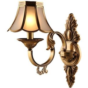 Modern Wall lamps American Style Wall Scocne All Copper Glass Sconce Lamp Living Room Dining Room Bedroom Lamp Corridor Bathroom Bedside Lighting Decorative Wall Lamps Indoor Single Double Head Wall L