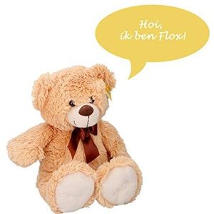 Sunkid Knuffel - Knuffelbeer - Teddybeer 54cm met strik - Flox - Beige