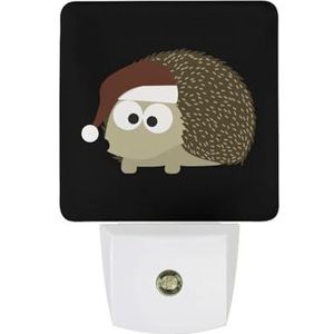 Kerstman Egel Warm Wit Nachtlampje Plug In Muur Schemering naar Dawn Sensor Lichten Binnenshuis Trappen Hal