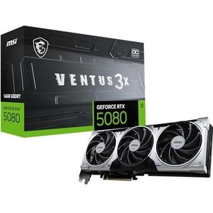 MSI GeForce RTX 5080 16G Ventus 3X OC Plus Videokaart GeForce RTX 5080 16G Ventus 3X OC Plus/NV VD9021