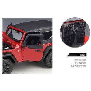 Model Speelgoedauto Voor Jeep 1:18 gesimuleerde legering model auto speelgoed gesimuleerde binnendeur te openen metalen model (Color : Wrangler Rubicon Convertible Red)