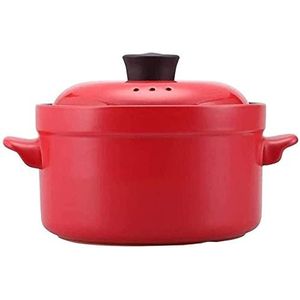 Ovenvaste geëmailleerde braadpan, Soup casserole Multifunction,Kitchen Cookware Casserole Stew Pot(Red)