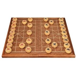 Schaakspel, traditioneel Chinees Xiangqi klassiek educatief strategiespel met gevouwen schaakbord/stukken, puzzelspel for 2 spelers, diameter 4,8 cm/1,9""(Color:Huangyang)