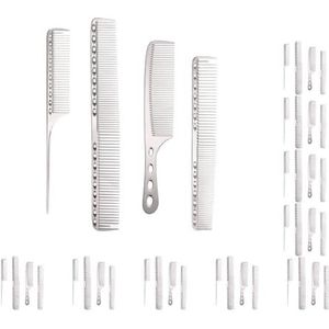 10 set 4pack/lot Ergonomische Handvat Voor Meer Comfortabele Haar Kammen Ervaring Comfortabeler Om Metalen Haar Snijden Kam, Helder zilver