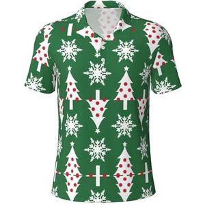 Migpkd Kerstboom Patroon Mannen is Golf Polo Shirts Korte Mouw Prestaties Vocht Wick Casual Print Collared Golf Shirts voor Mannen, Zwart, M