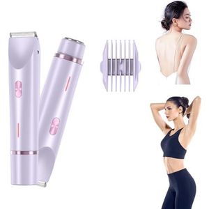Scheerapparaat voor dames, 2-in-1 elektrisch scheerapparaat voor dames, intieme zone, waterdicht, elektrisch intiem scheerapparaat voor vrouwen, nat en droog gebruik, oplaadbare trimmer voor dames