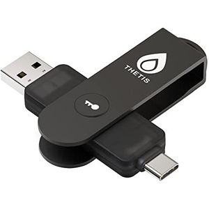 Thetis Pro FIDO2-beveiligingssleutel, tweefactorauthenticatie NFC-beveiligingssleutel FIDO 2.0, dubbele USB A-poorten en type C voor meerlaagse bescherming (HOTP) in Windows/MacOS/Linux, Gmail