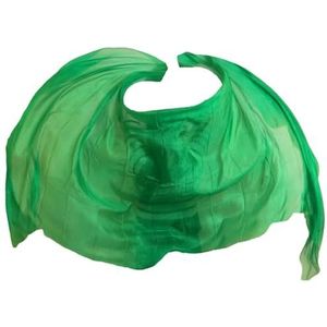 Buikdanssjaal zijden sluier sjaal dames sjaal kostuum accessoire aangepast handgemaakt geverfd zijden sluier buikdans sluier accessoire buikdans sluier (kleur: groene sluier, maat: 400 x 114 cm)
