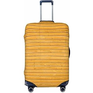 CARRDKDK Lommerrijke herenhuizen bedrukte kofferhoes, bagagebeschermer kofferhoes, individuele bagagehoezen met hoge elasticiteit (S, M, L, XL), Bamboe Board Textuur, L(35.6''H x 24.2''W)