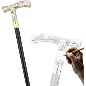 92cm Dubbele Feest Revalidatiewandelstok van Aluminiumlegering, Bamboebos Panda Kruk voor Hiken, Trekken en Halloween Cosplay