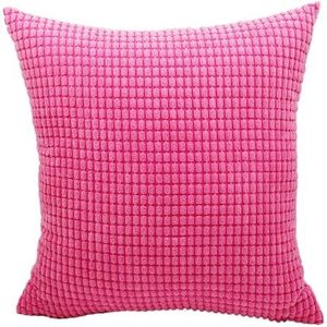 AYWTIUN Kussenslopen, zachte corduroy kussensloop, effen, decoratieve, gestreepte kussensloop voor bank, woondecoratie (roze, 80 x 80 cm)