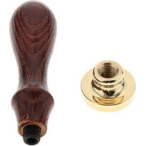 Prachtige Koperen Zegellak Seal Stempel Houten Handvat Rose Patroon, Rose Bloem Patroon