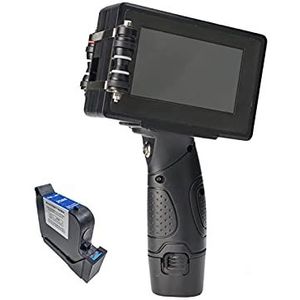 Draagbare Printer, Handheld Inkjet-printer 12.7mm Mobiele Draagbare Hand Jet Handheld Inkjet Coder Solvent Ink Printer(1SET with 1BLACK INK)