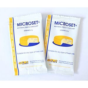 Microbial Rennet Mix Kaas Coagulant Microset 5g Sachet voor 50 liter f Melk | Cuajo Caglio Presüre Lab (2, 5g)