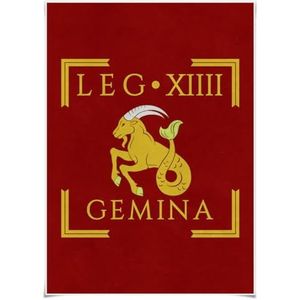 Nice Captain Imperial Roman Army Vexillum Poster 70 cm x 50 cm Romeinse legioenen standaard vlag canvas poster (LEGIO XIIII GEMINA)