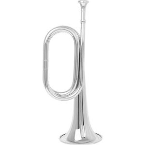 Messing Bugel Trompet Met Mondstuk Voor Schoolband Orkest Koperen Muziekinstrument (Color : Silver)