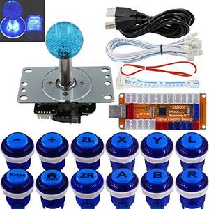 SJ@JX Arcade Game LED Controller Lamp USB Encoder Gamepad Cherry MX Microswitch Light Button 4-8way LED Joystick for Nintendo Switch PC PS3 Raspberry Pi MAME
