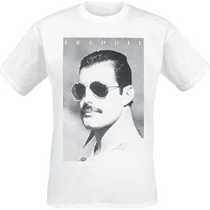 Queen Freddie Mercury - Sunglasses T-shirt wit XL 100% katoen Band merch, Bands