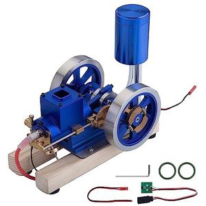 Kisss Hit and Miss Mini-bouwpakket, watergekoelde benzine, verbrandingsmotor, modelbouw, metalen motor, bouwpakket voor technische liefhebbers, doe-het-zelf experiment, educatief speelgoed