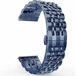 INEOUT Roestvrijstalen riem compatibel met fossiel GEN 6 4 4 mm GEN6 Metalen band compatibel met fossiel GEN 5E 4 4 mm/Gen 5 LTE 4 5mm smartwatch horlogeband armband (Color : Blue, Size : 22mm)