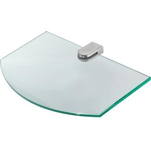 bonsport Glasplank, wandplank voor badkamer, helder glas, glazen plank van 6 mm veiligheidsglas, 25 x 14 x 0,6 cm, glazen plank, glazen plank, badkamerplank