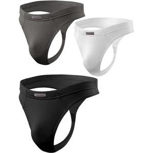 Sesto Senso Heren Gstring Ondergoed Microvezel 3 Pack Sexy Thong Panties XXL 3 Mix Zwart