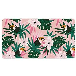 Bladeren En Toekans Mode Bureau Muismat Antislip Gaming Muismat Accessoires Decor 40X75cm