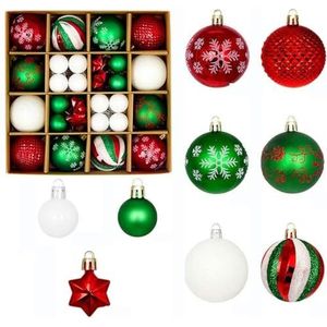 60cm buiten kerst opblaasbare versierde bal PVC gigantische grote grote ballen kerstboomversiering speelgoedbal zonder licht-rood-groen-wit-60cm