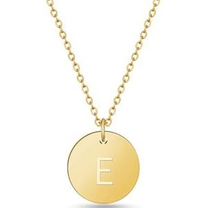 Letters Ketting Goud I Gouden Ketting Dames met 18 Karaat Goud Plating I Gouden Ketting voor Vrouwen I Letters Ketting met Hanger in Goud I Letters Ketting (E)